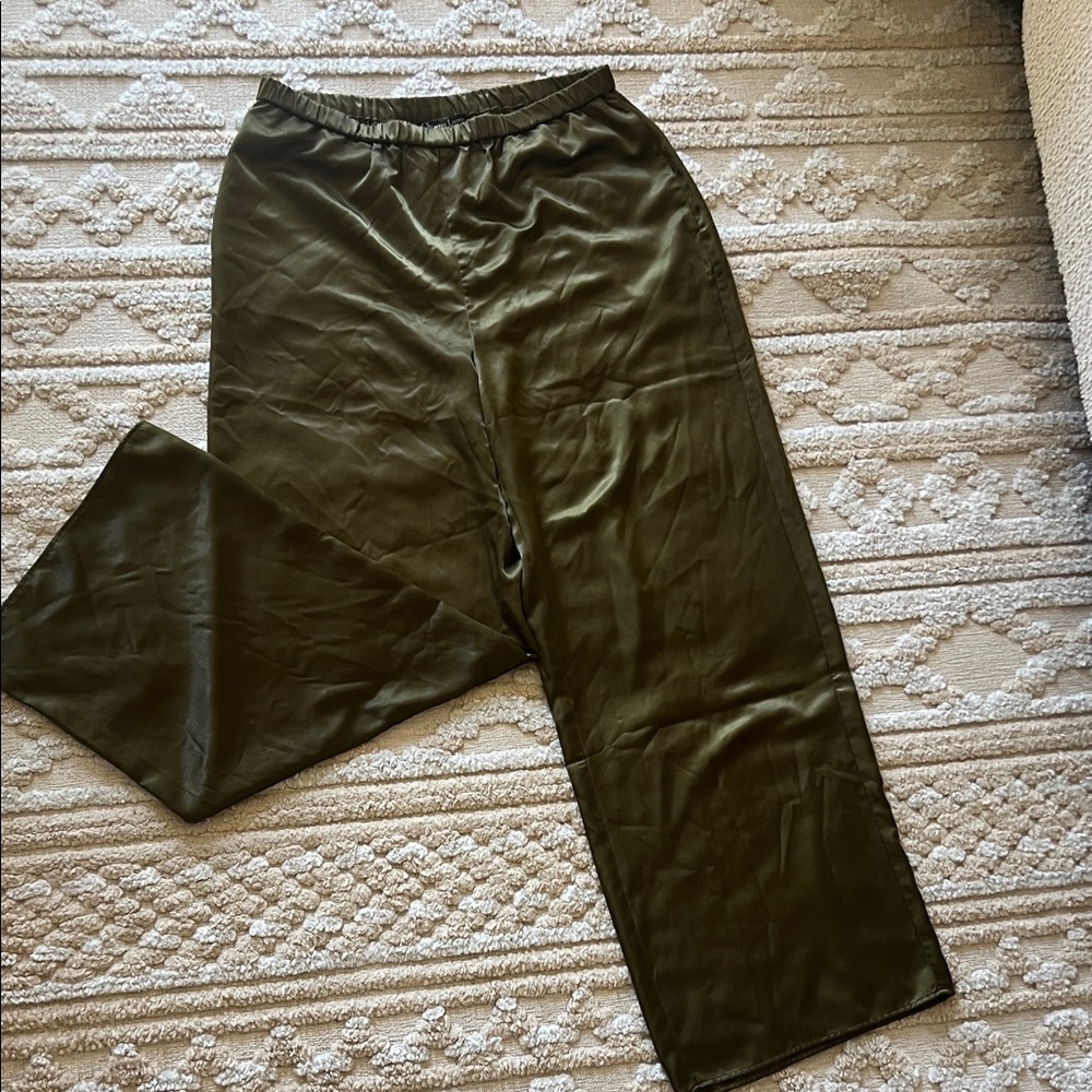 Christian Lacroix Olive Wide Leg Pants